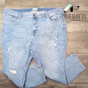Studio Blue Plus Size Casey Mid Rise Distressed Skinny Jeans Size 24W